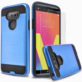 LG V20 Case, 2-Piece Style Hybrid Shockproof Hard Case Cover with [Premium Screen Protector] Hybird Shockproof And Circlemalls Stylus Pen (Blue)